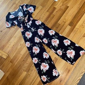 Pants floral romper